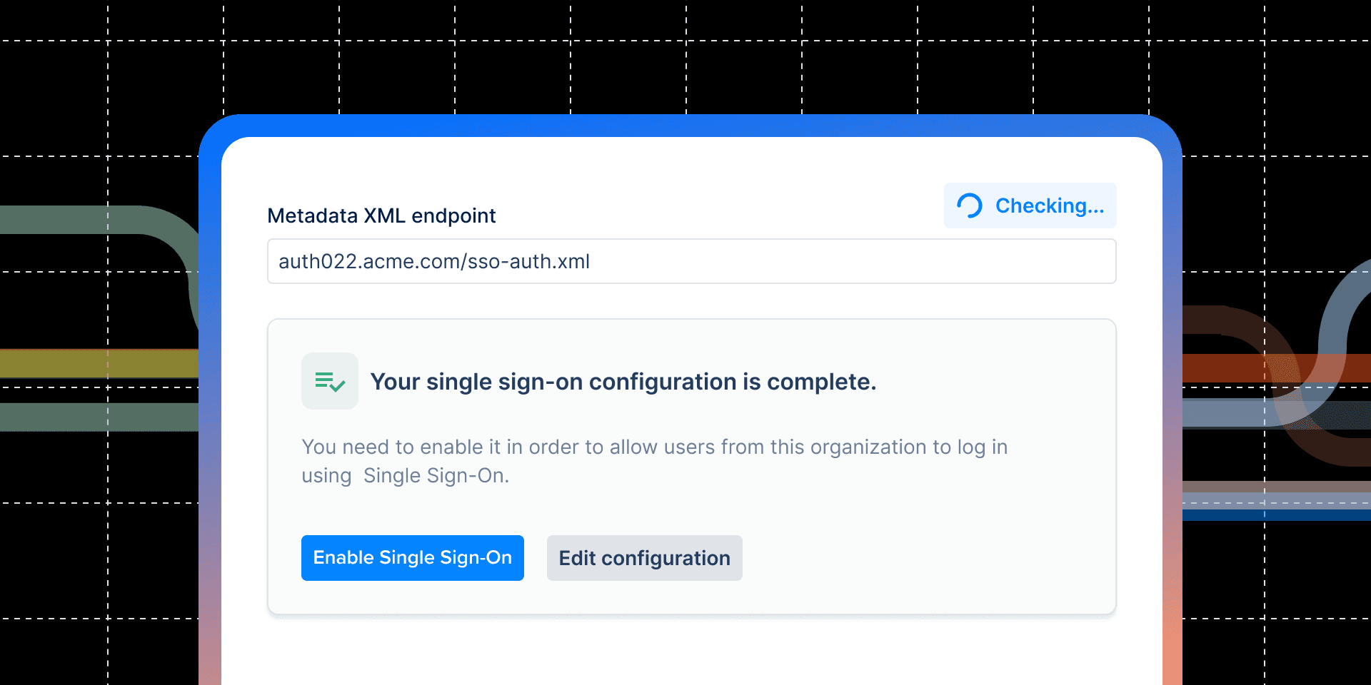 The Forest Admin Single-Sign-On configuration.