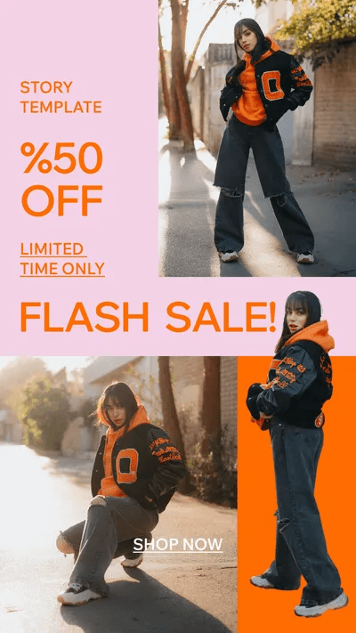 Animated Fashion Flash Sale Promotion Story Template