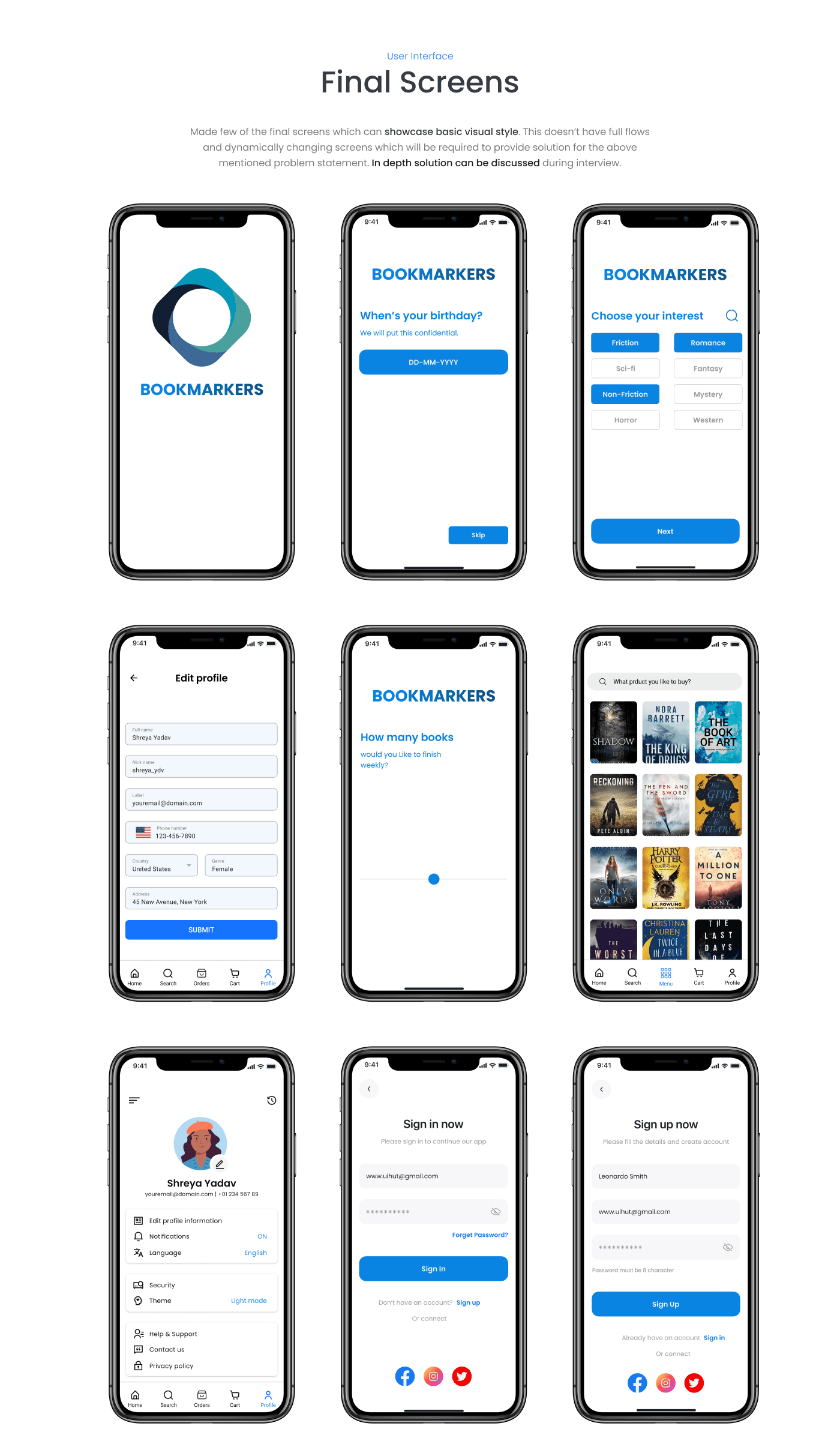 The bottom half of a screen of a mobile device