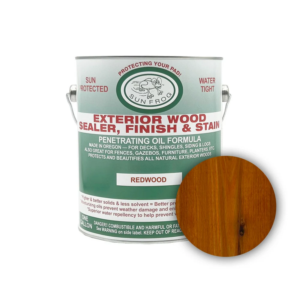 Sun Frog Redwood wood sealer, one-gallon can, stocked at Capital Lumber in Boise