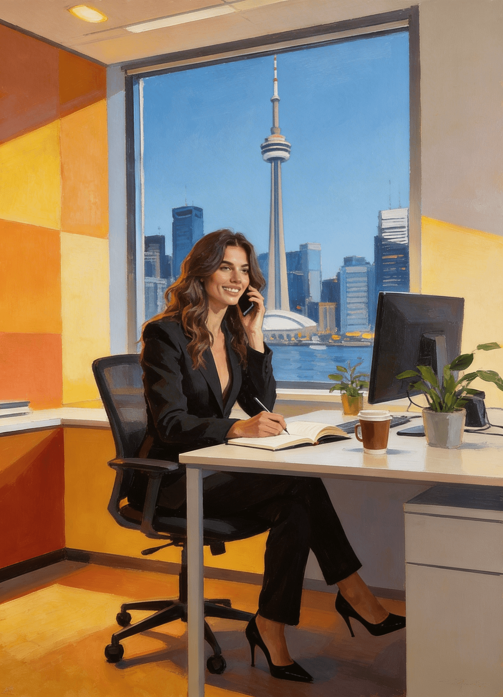 Professional on phone call while reviewing termination documents, representing employee questioning severance calculations