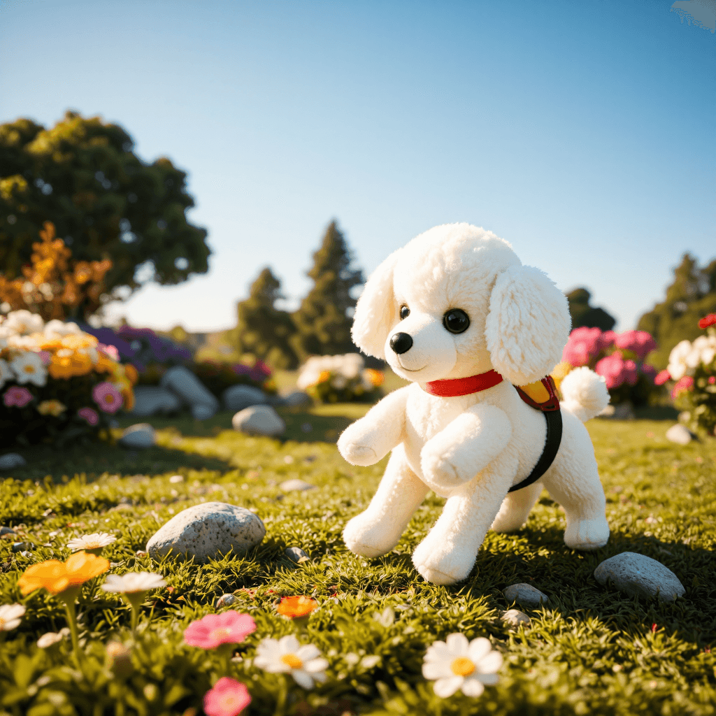 product photography of plush toy poodle-shaped backpack