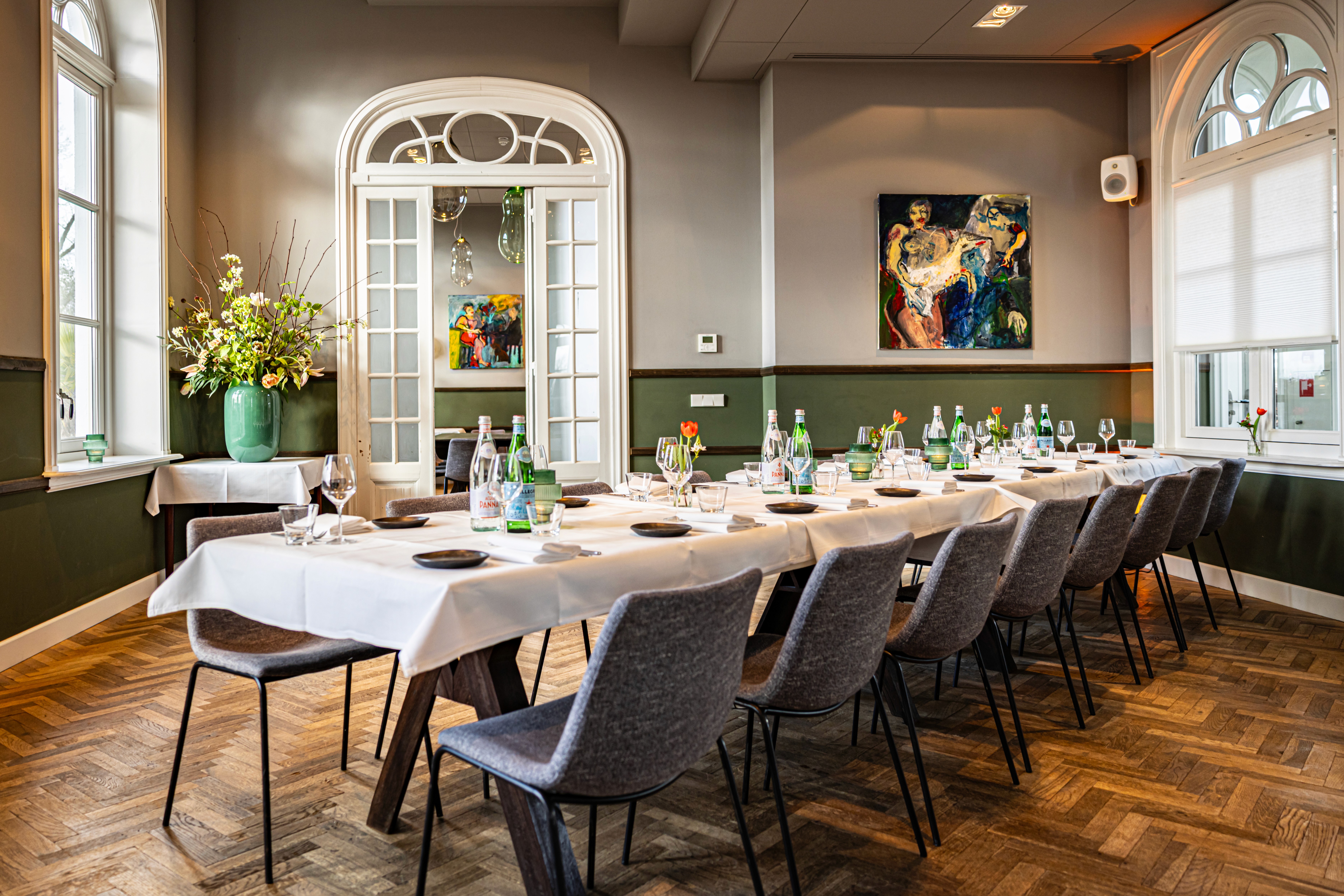 mountains with a road in between