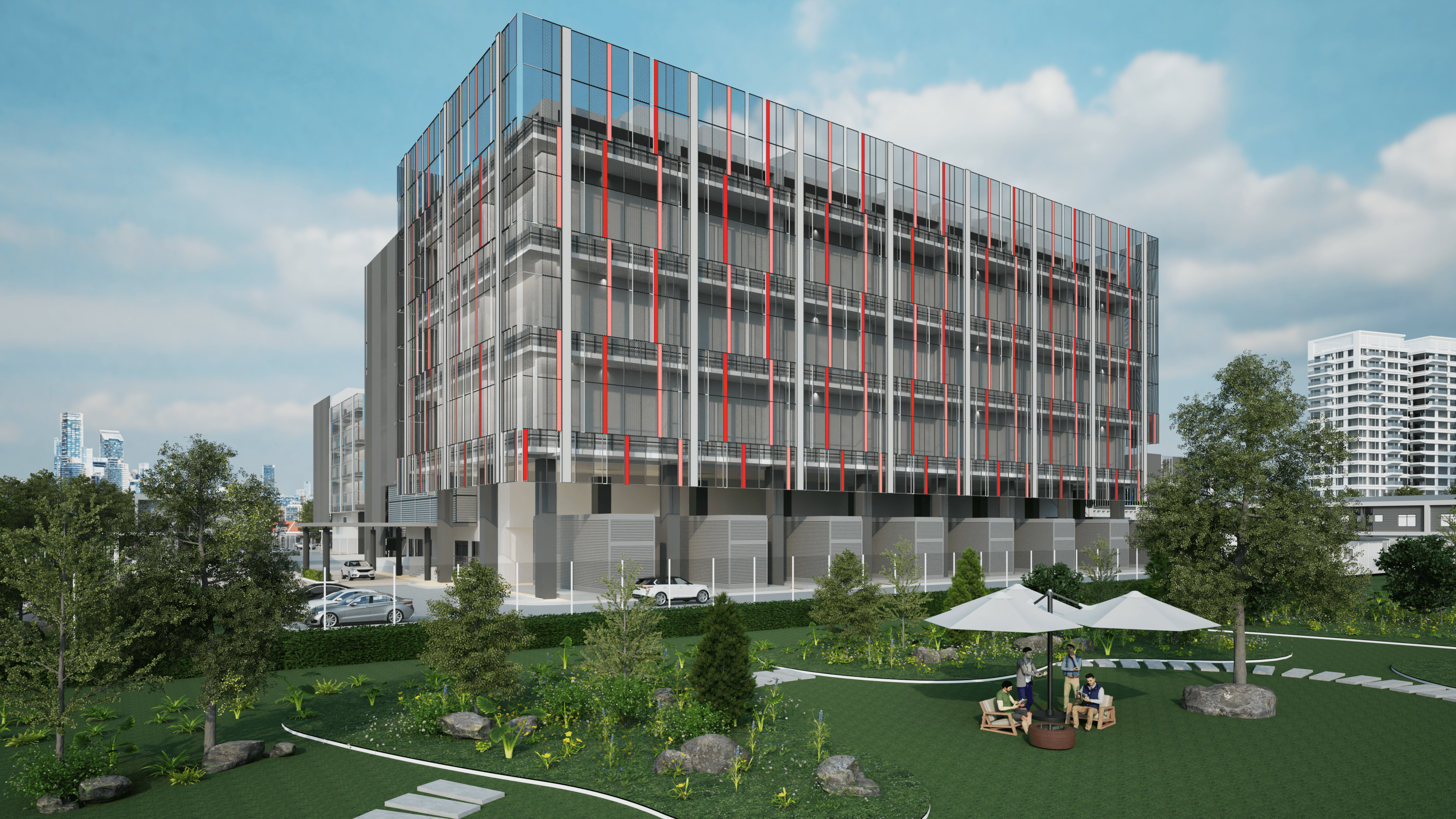 Exterior view of EX1 & EX2 Data Centre project by Asima Architects