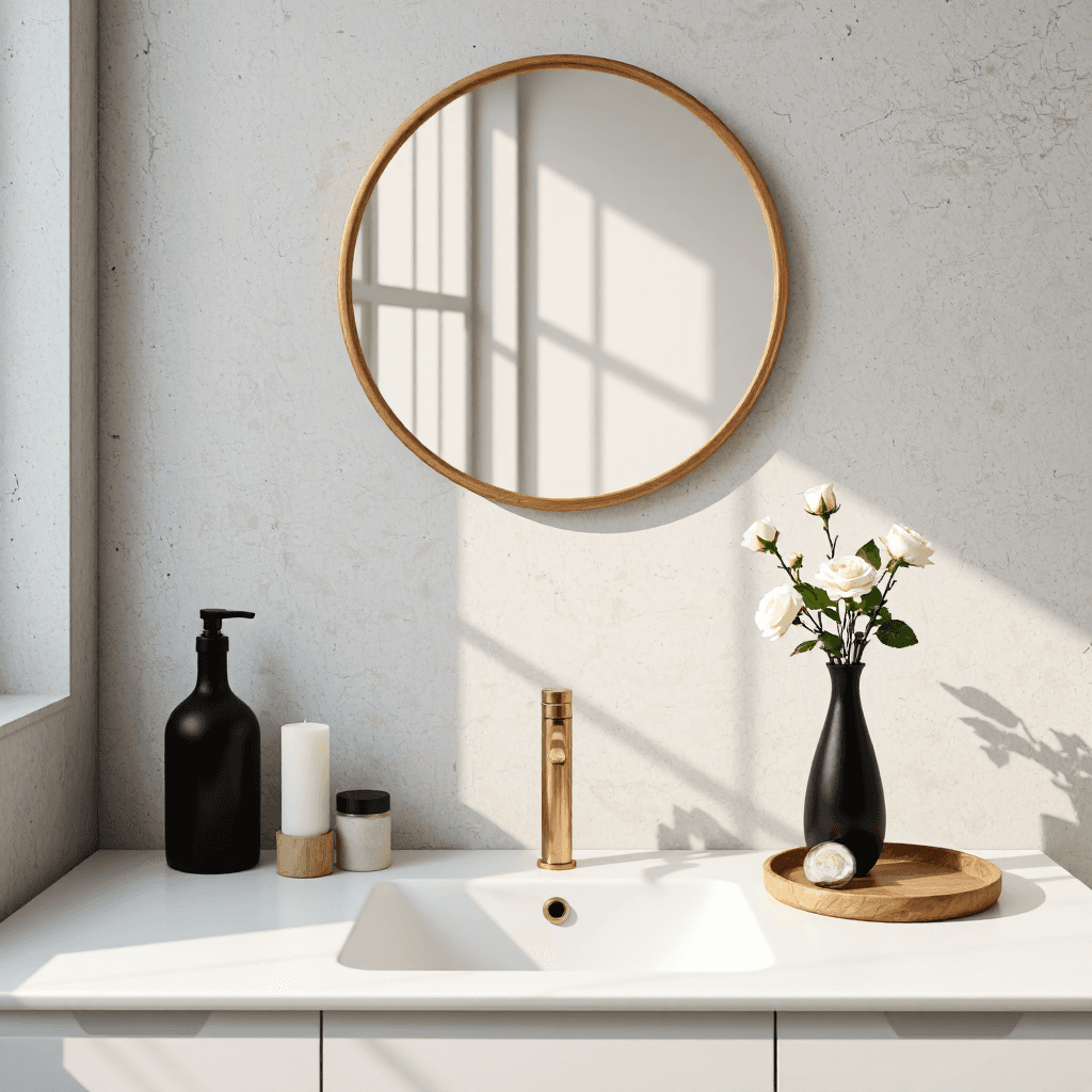 product photography of bathroom sink and accessories