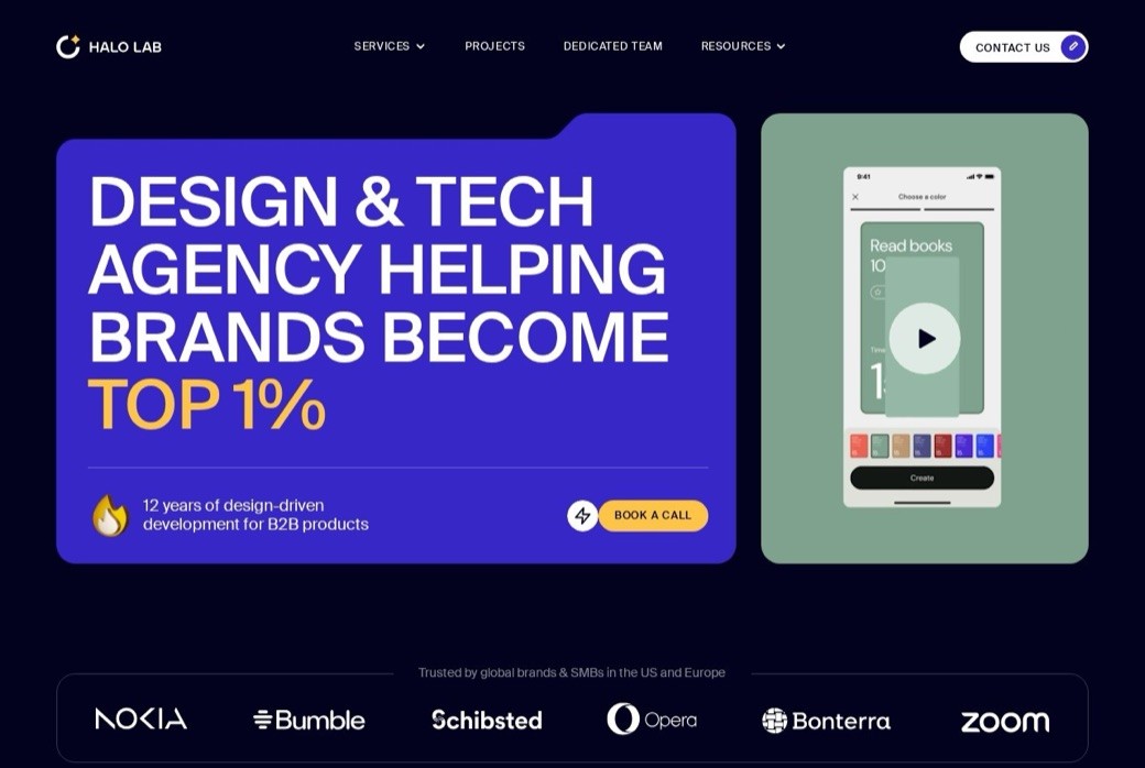 Halo Lab homepage and product design work
