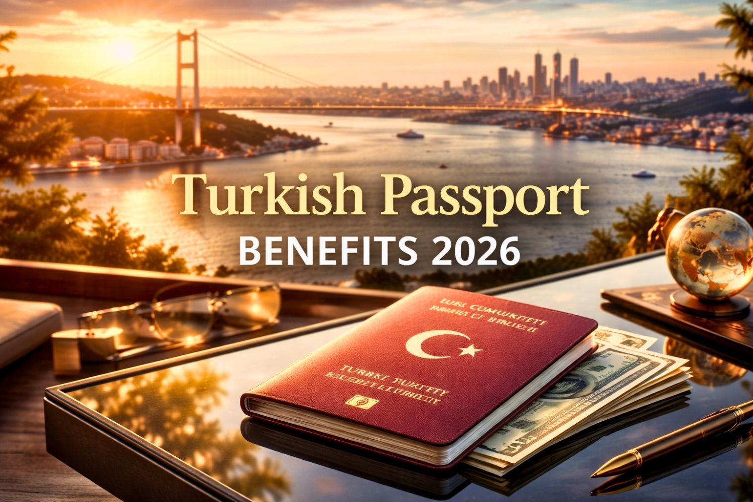 Turkish passport benefits for investors with Istanbul Bosphorus skyline in the background
