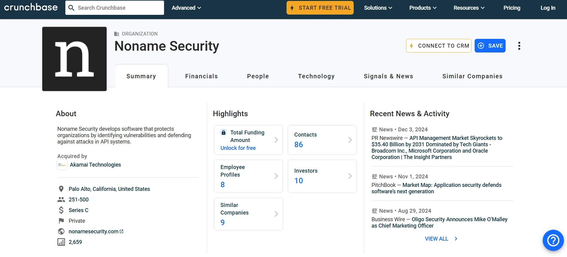 Noname Security Crunchbase