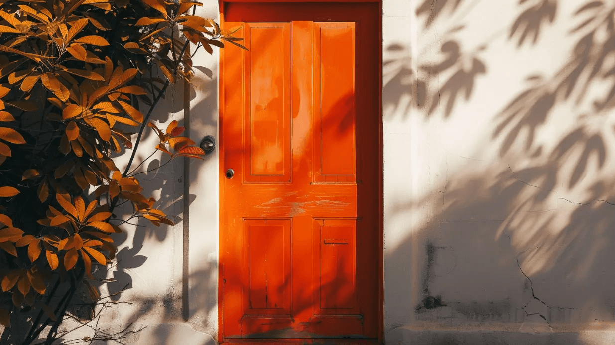 beautiful-orange-front-door