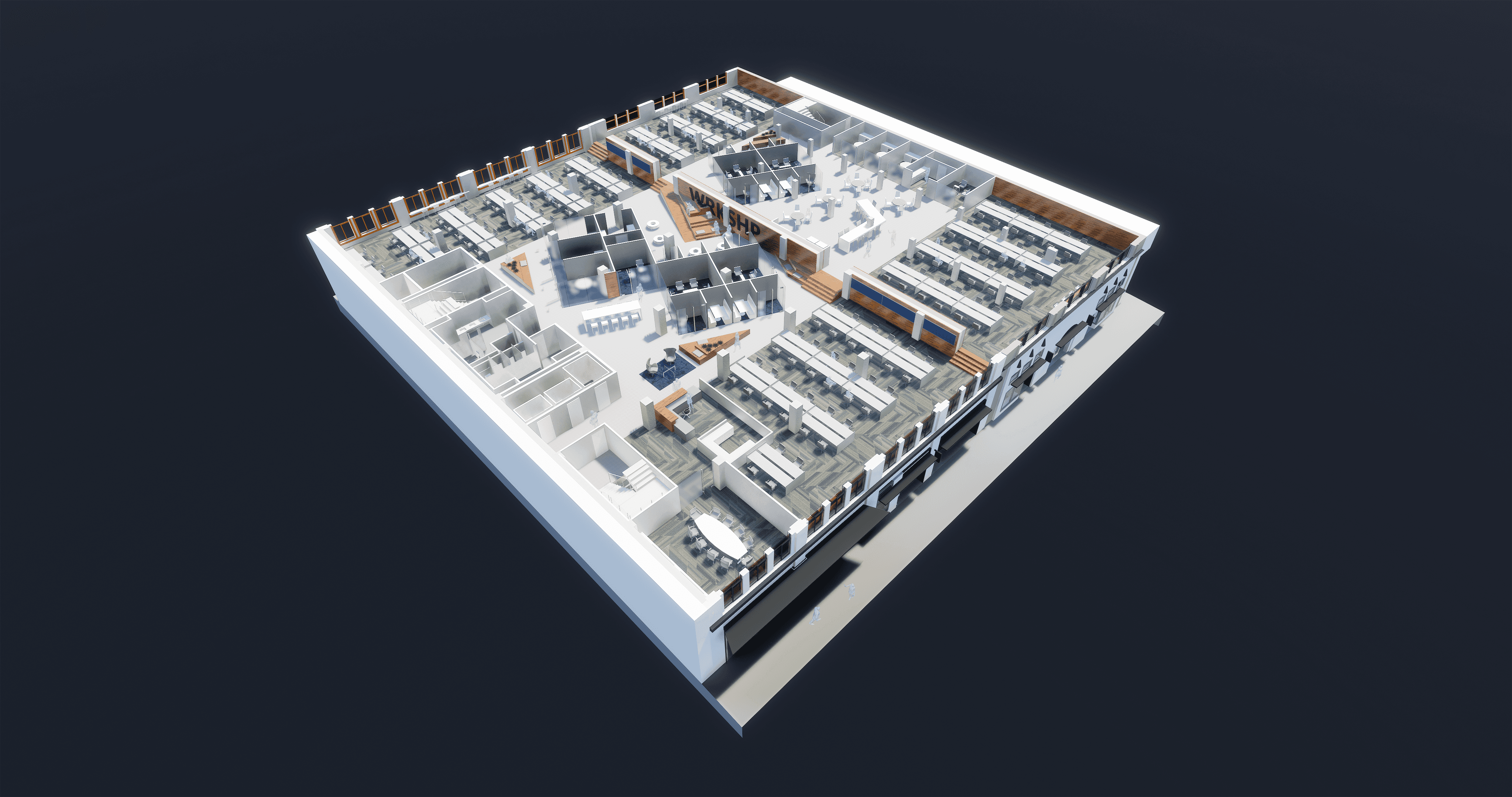 Contemporary Office Repositioning. BIM Model. Design in San Francisco California