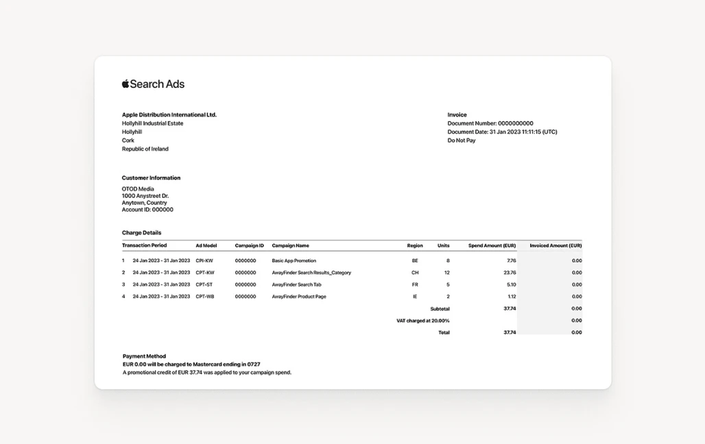 Invoice document