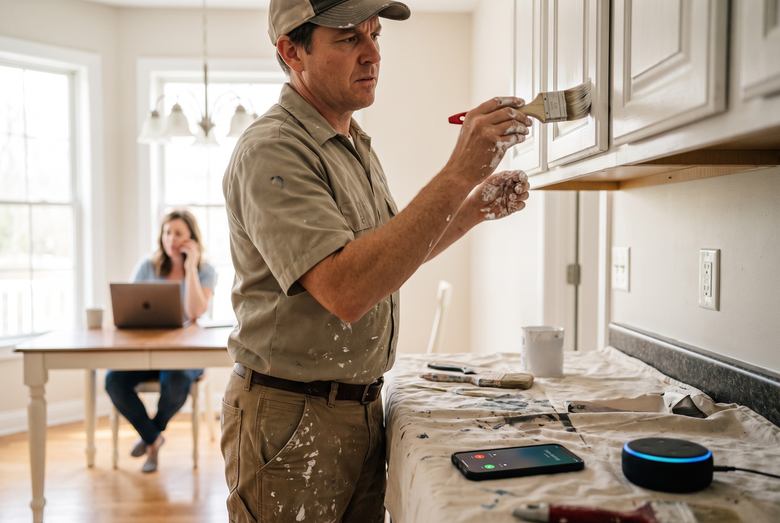 Photo illustrating: AI Receptionist for Painters