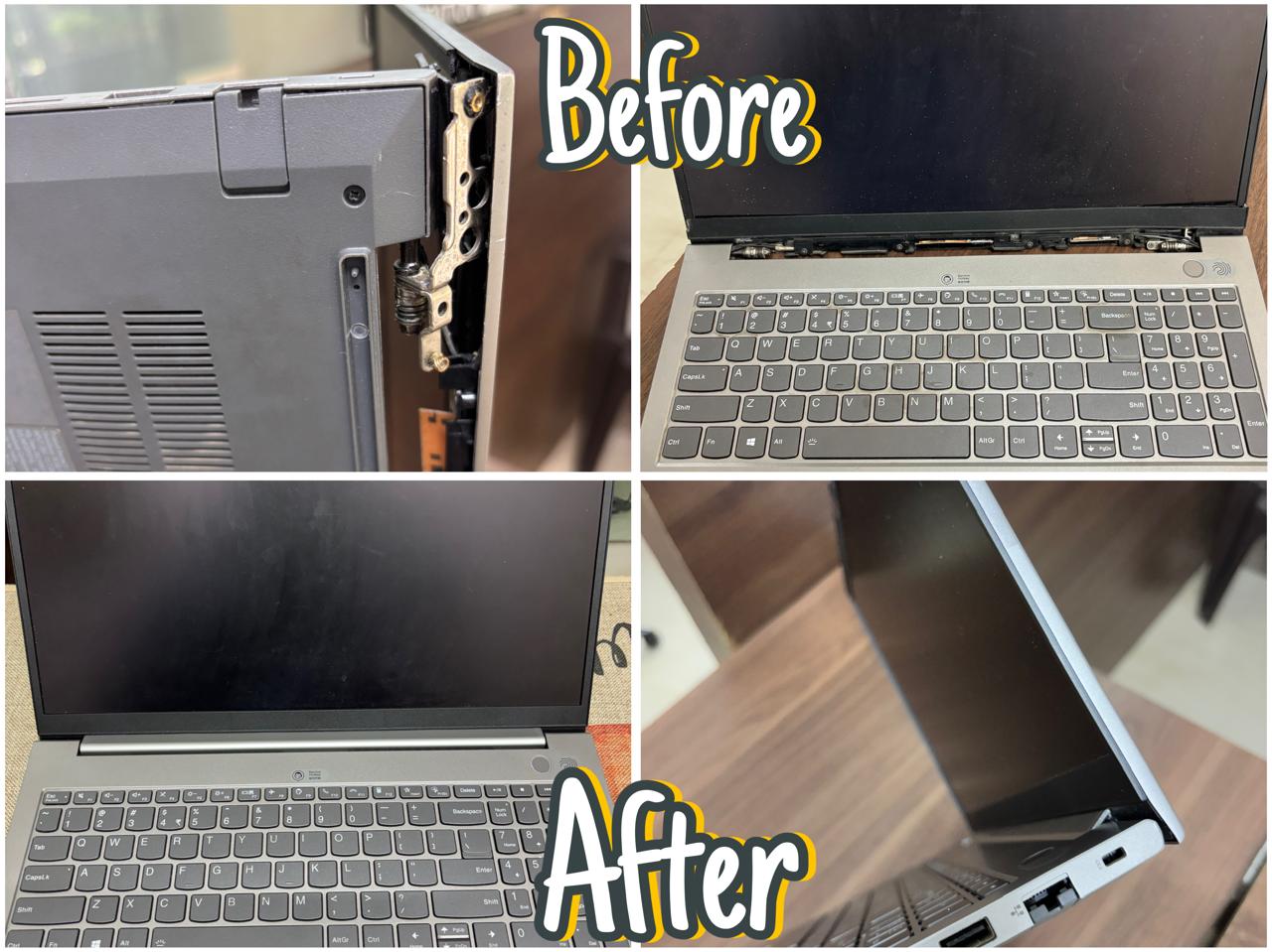 Laptop repair workbench with tools
