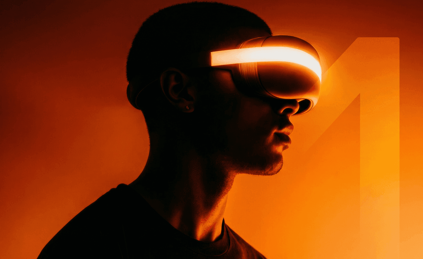 A MAN WITH ORANGE BACKGROUN