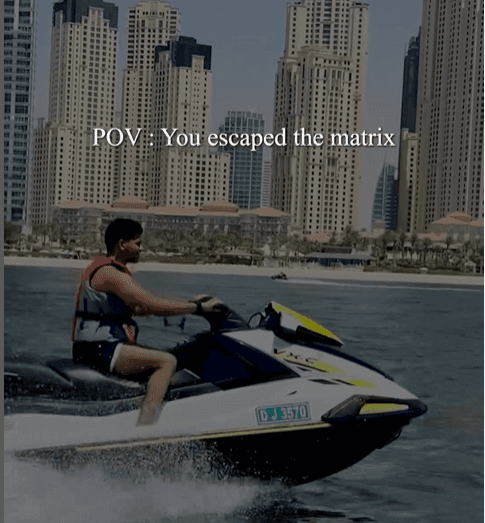 Umar Punjabi riding jet ski