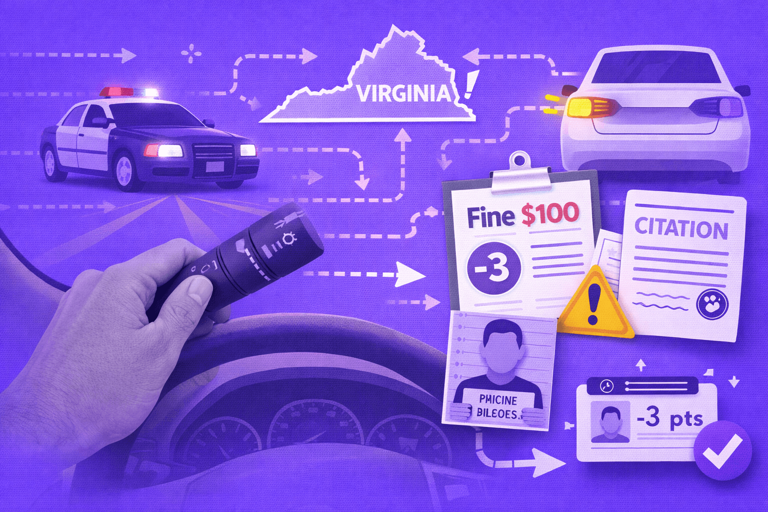 Virginia Failure to Signal Ticket: Fines, Points & What to Do Next