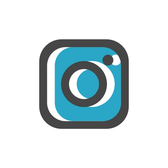 Minimal Instagram-style camera icon representing Raybrand Media videography portfolio, social media content and digital brand presence