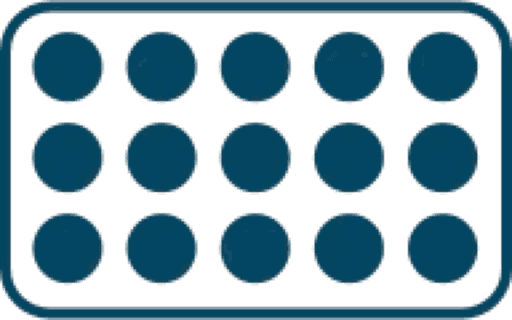 A blue tray with 12 evenly spaced circular depressions arranged in a grid pattern.