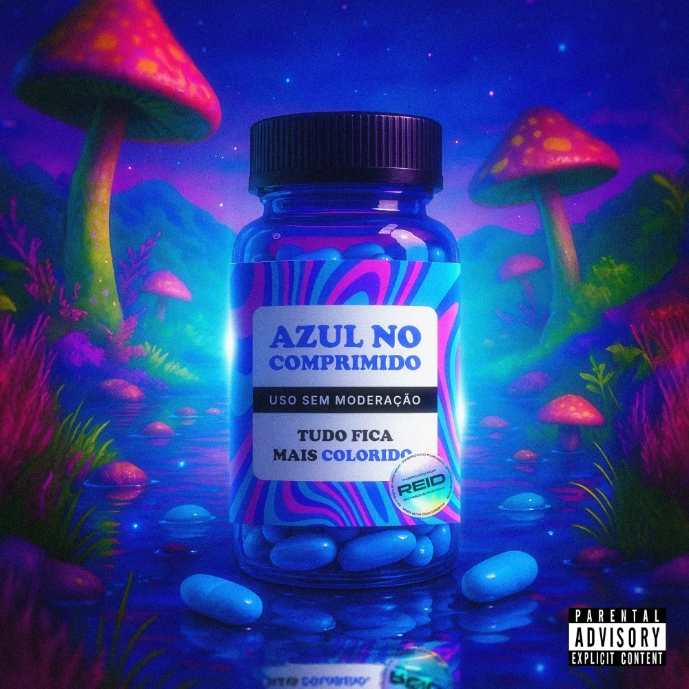 Capa da Música Azul no Comprimido - Reid - 1em1