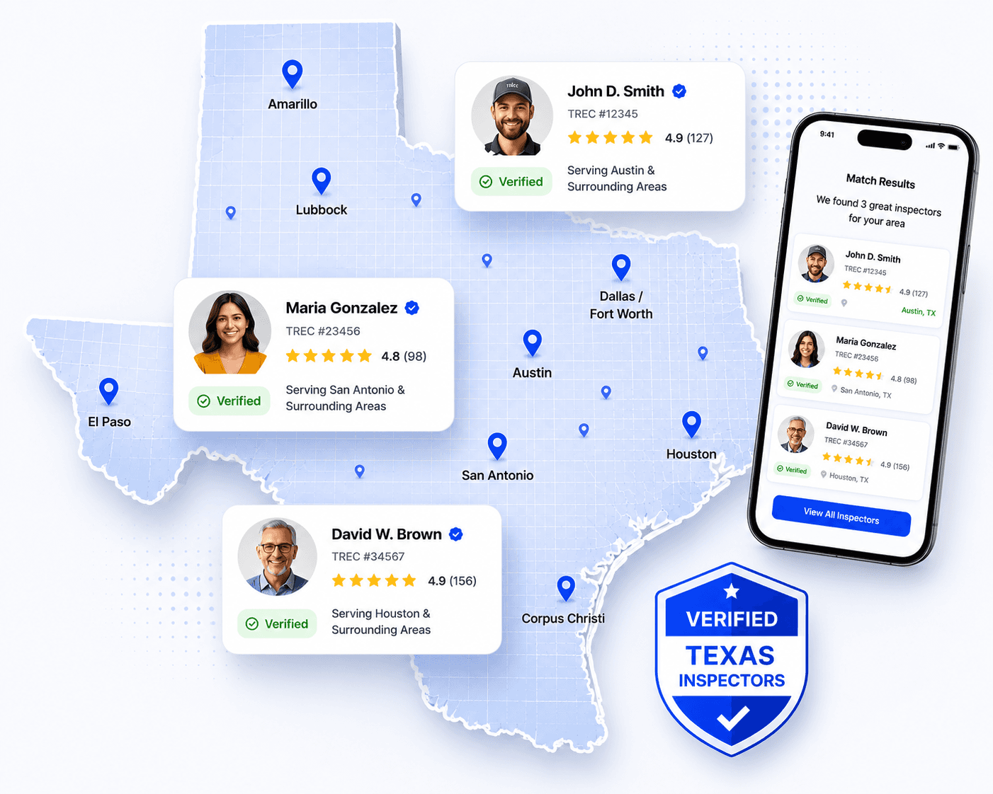 Texas Inspector Match marketplace illustration