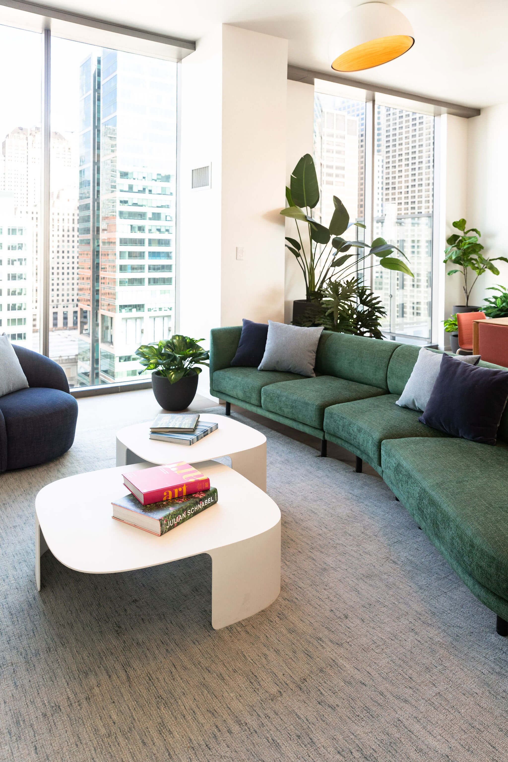 Floor-to-ceiling windows at Catalyst apartments in West Loop Chicago