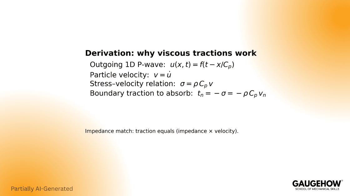 Derivation of viscous absorbing boundary traction