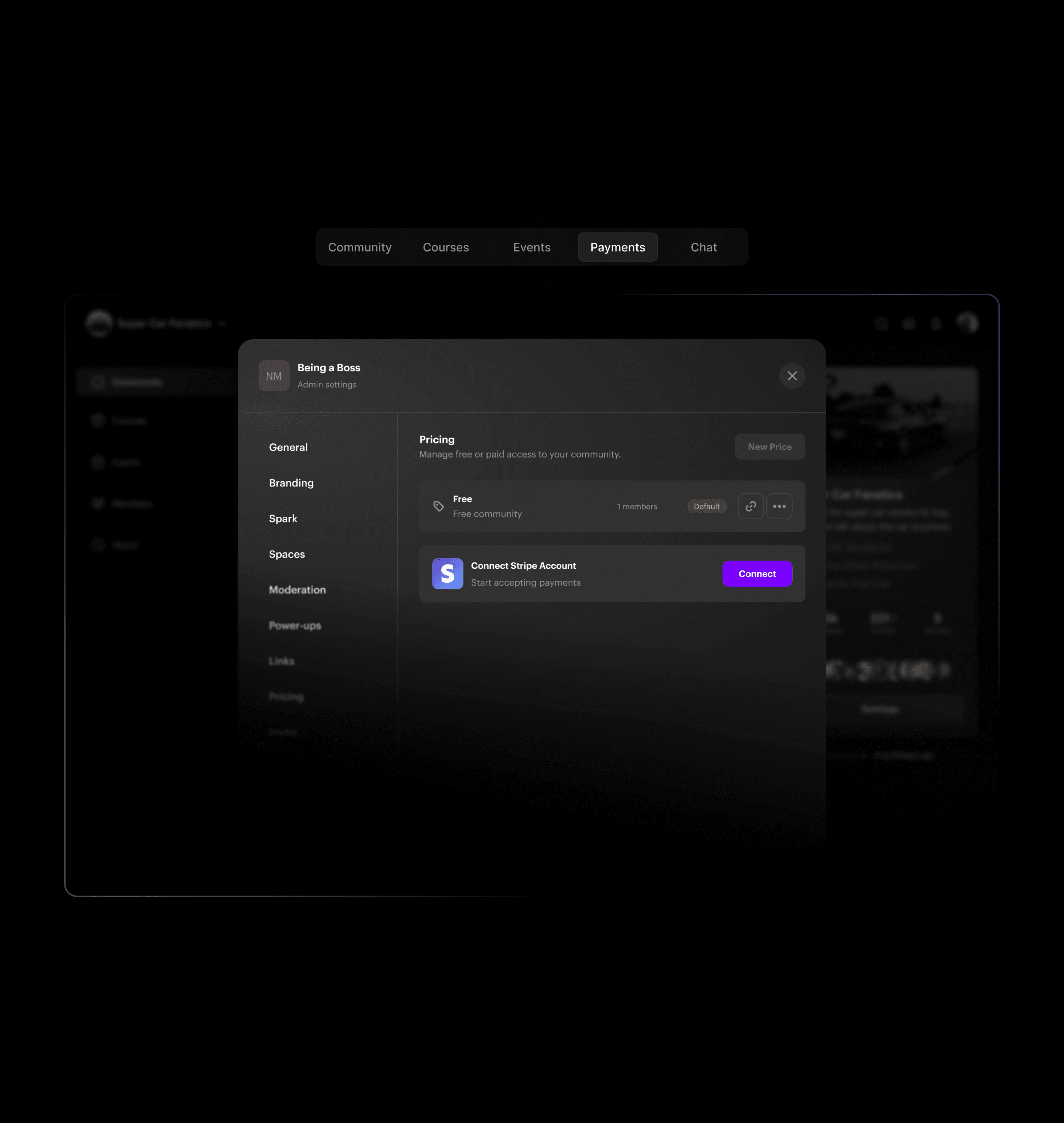 Dark image of a dashboard on a black background