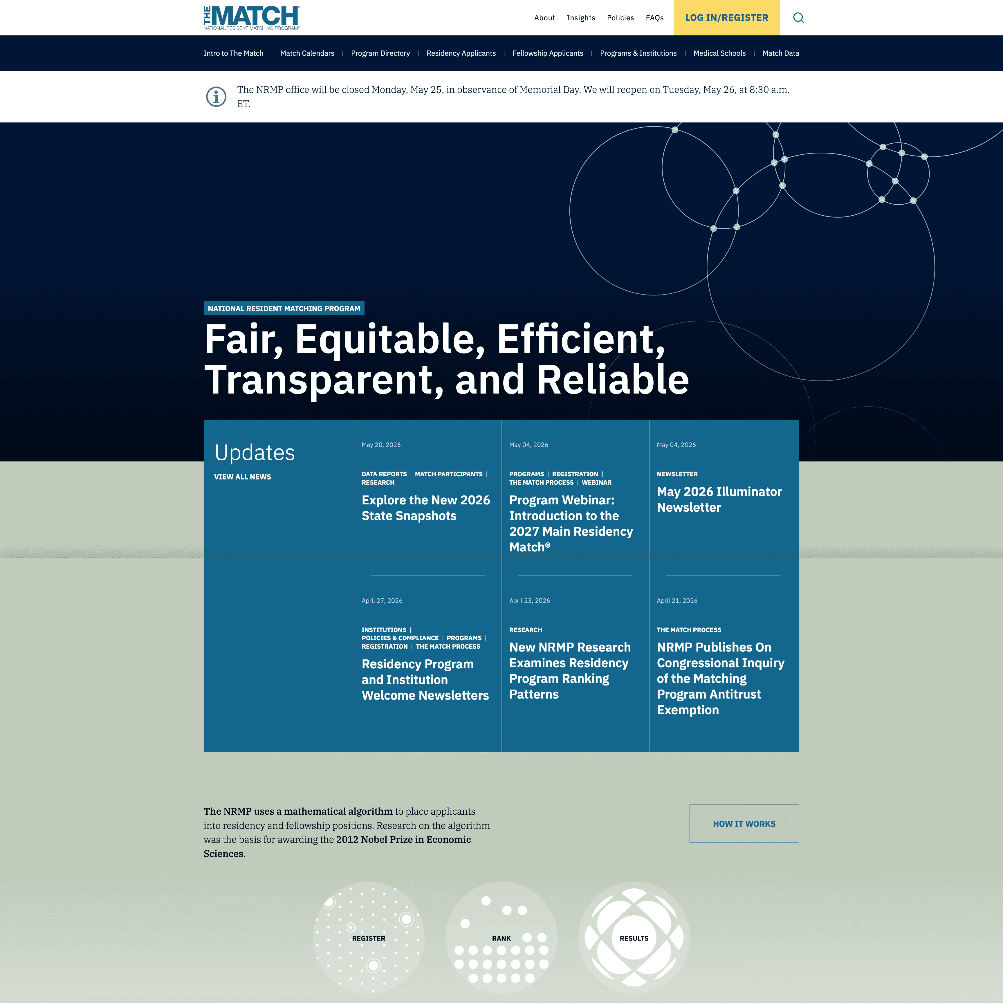 NRMP website project — National Resident Matching Program