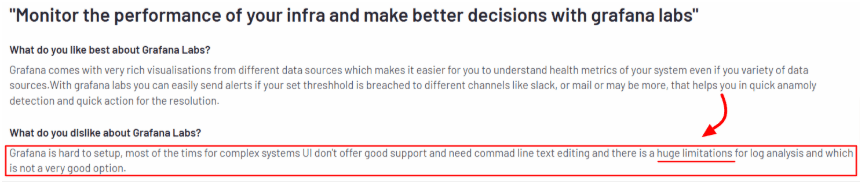 Grafana Limited Feature Cons