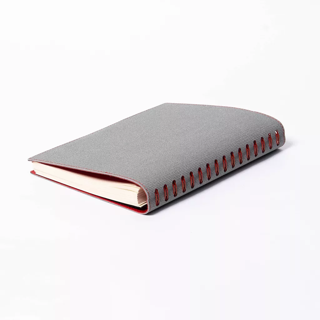 Branded A5 spiral notebook with soft cover and pen holder