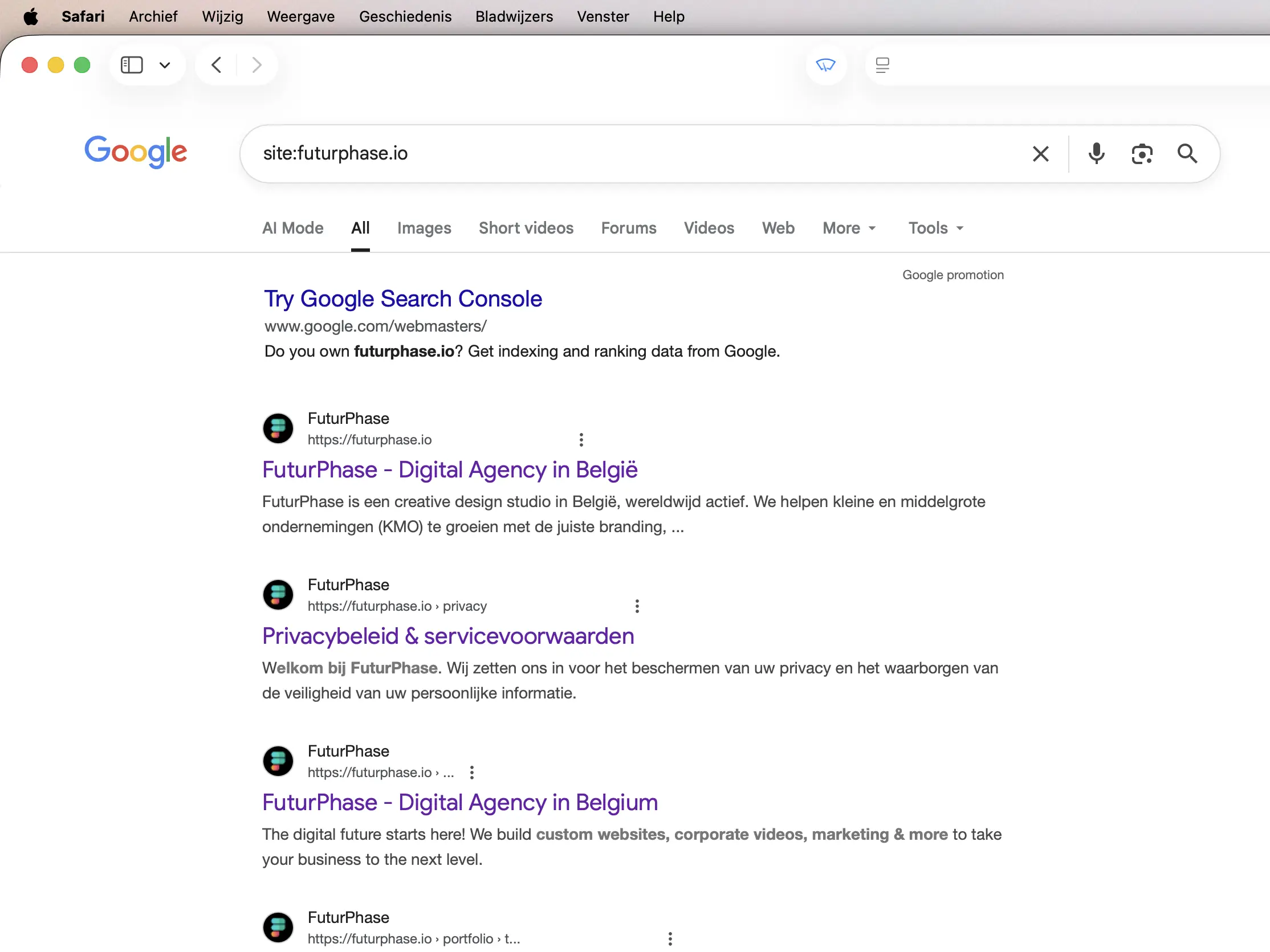 FuturPhase website in Google.