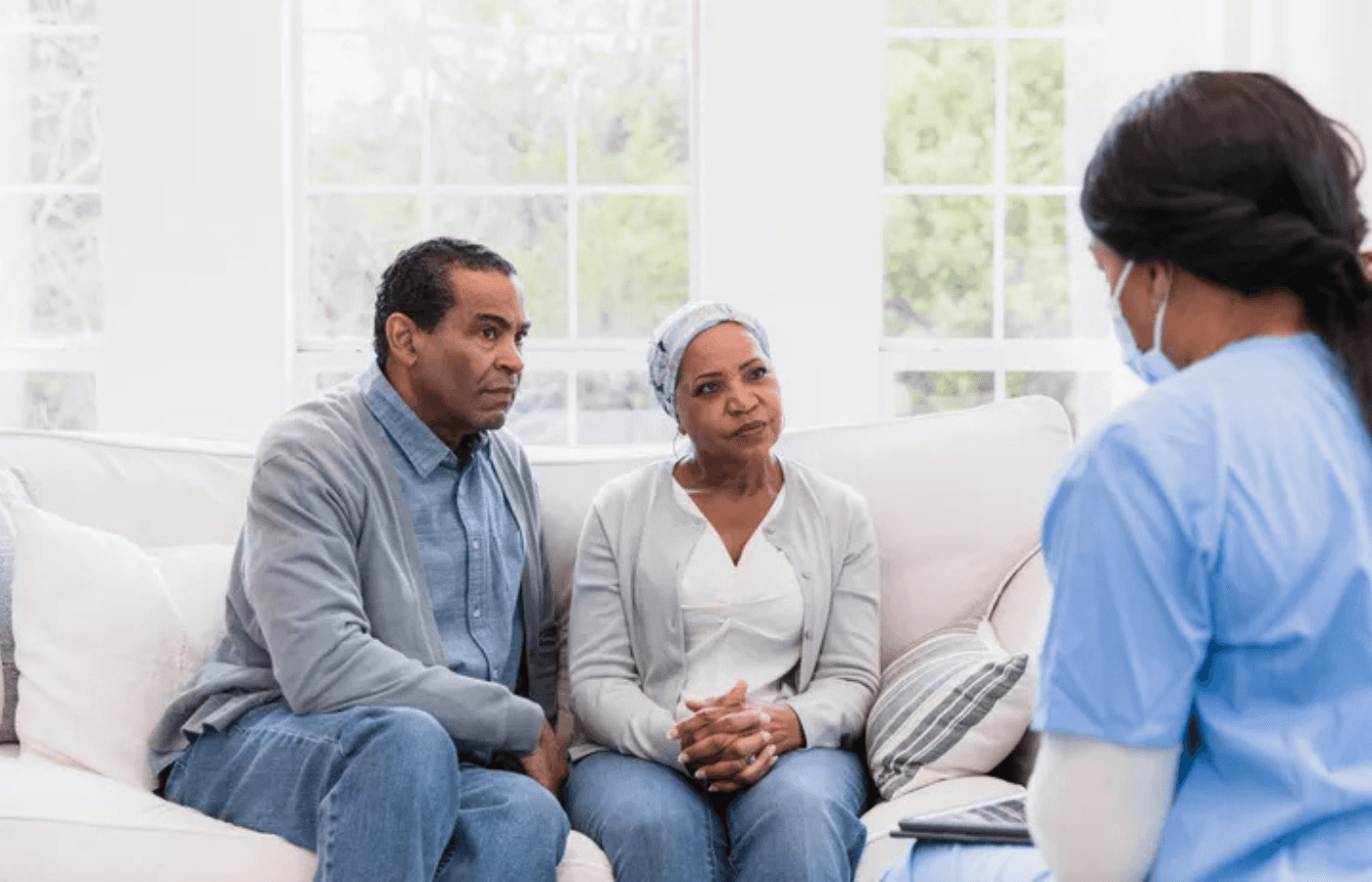 nurse talking to patient