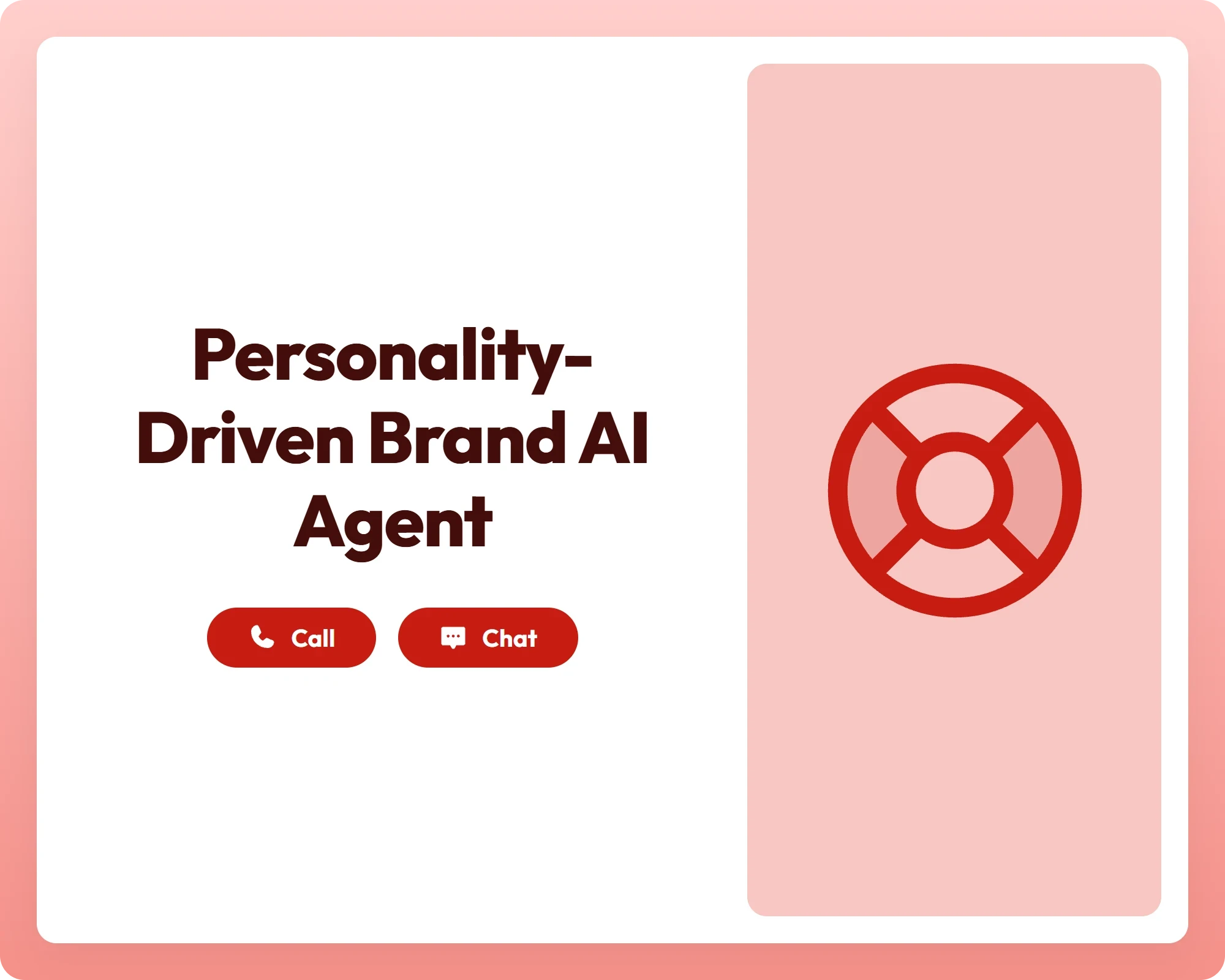 ai marketing agent with call and chat support and a lifeline symbol