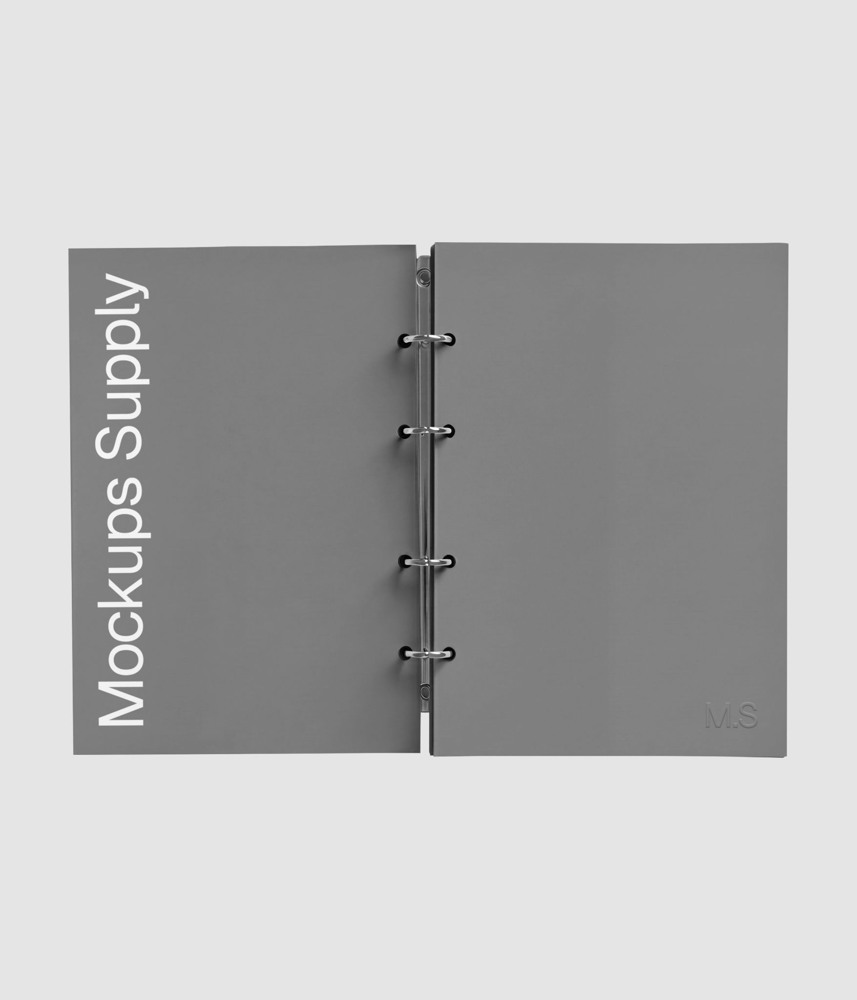 Minimal editorial binder notebook mockup with realistic paper texture download