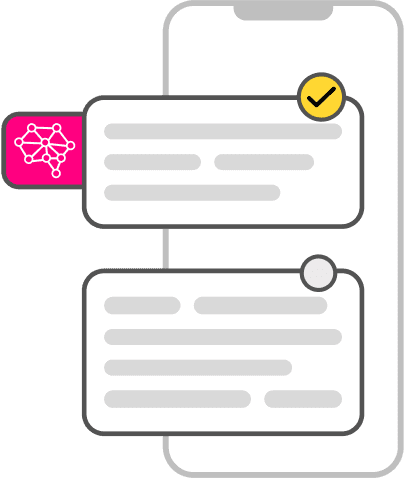 Icon for showing 2 options for AI generated content 