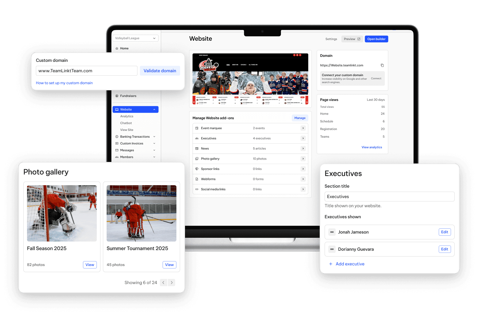 TeamLinkt's Hockey Website Builder for Hockey Leagues