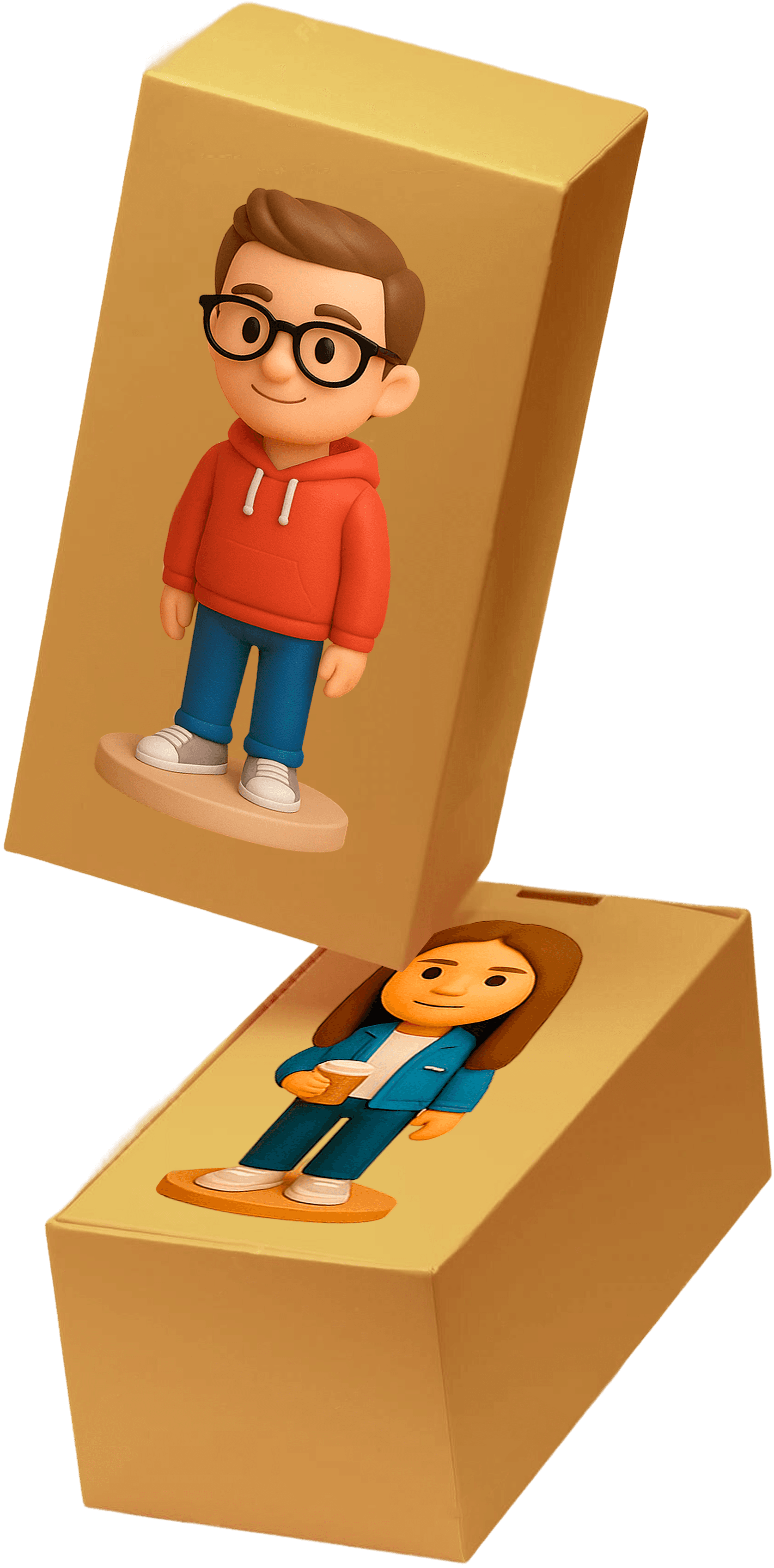 Boxes containing figures