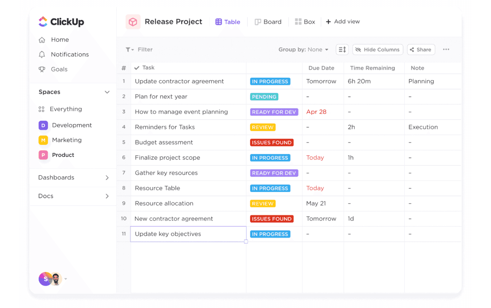 unified workflow management in Clickup