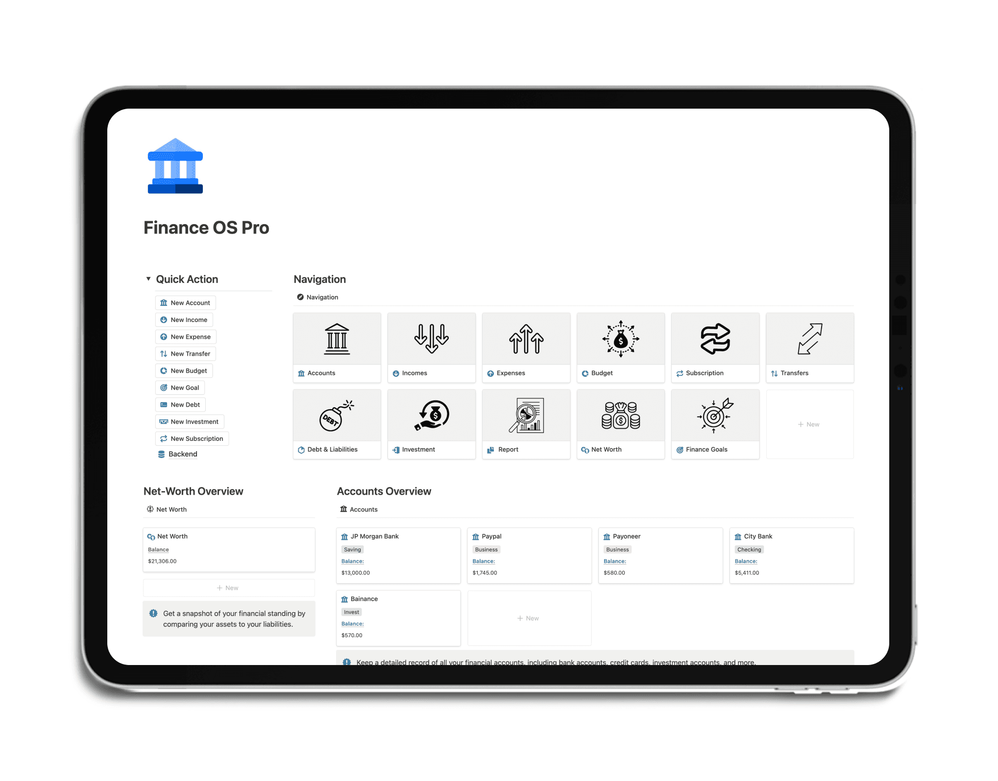 Finance Tracker  OS Template Pro is your all-in-one financial command center built for Notion!
