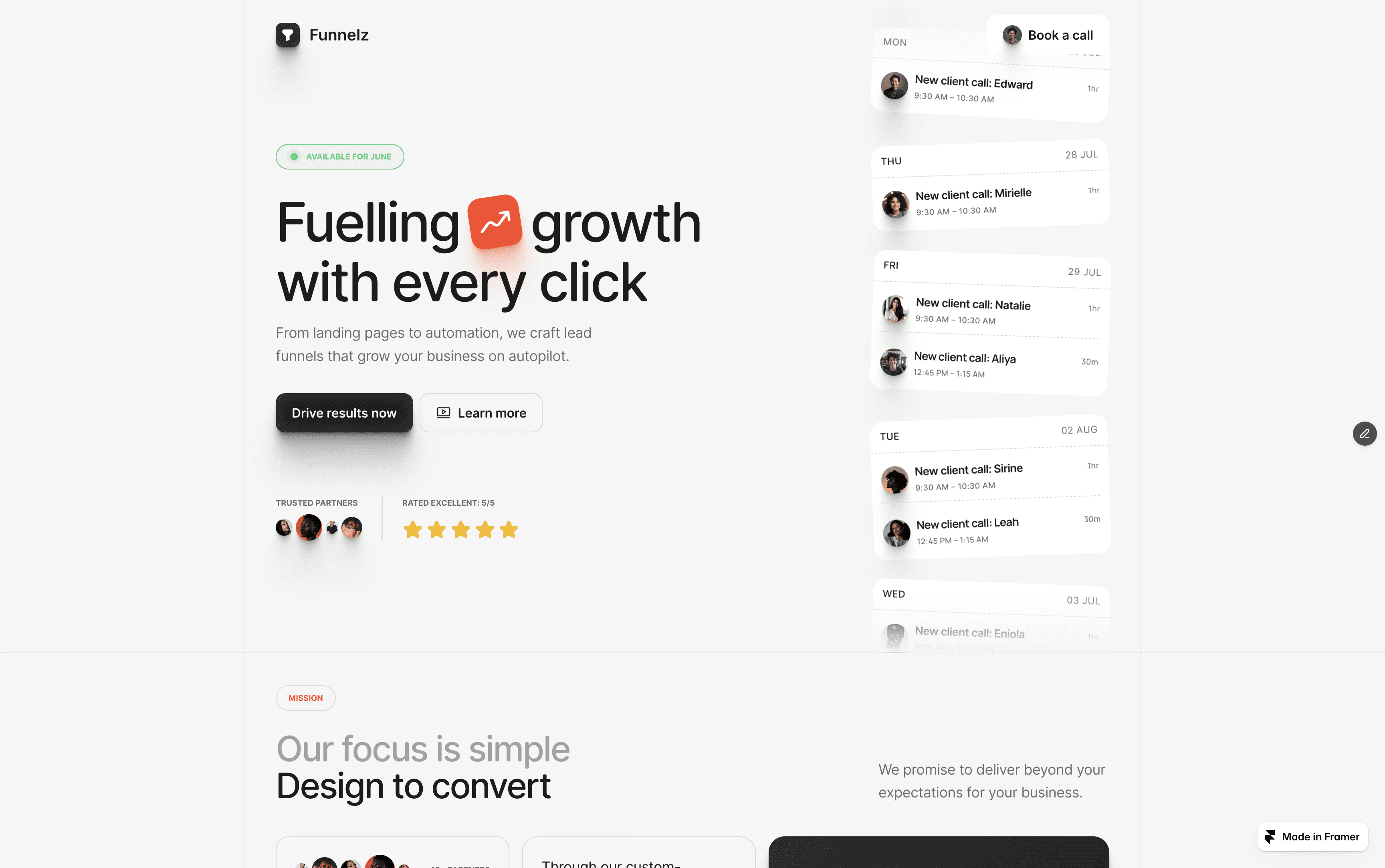 Funnelz Framer Template