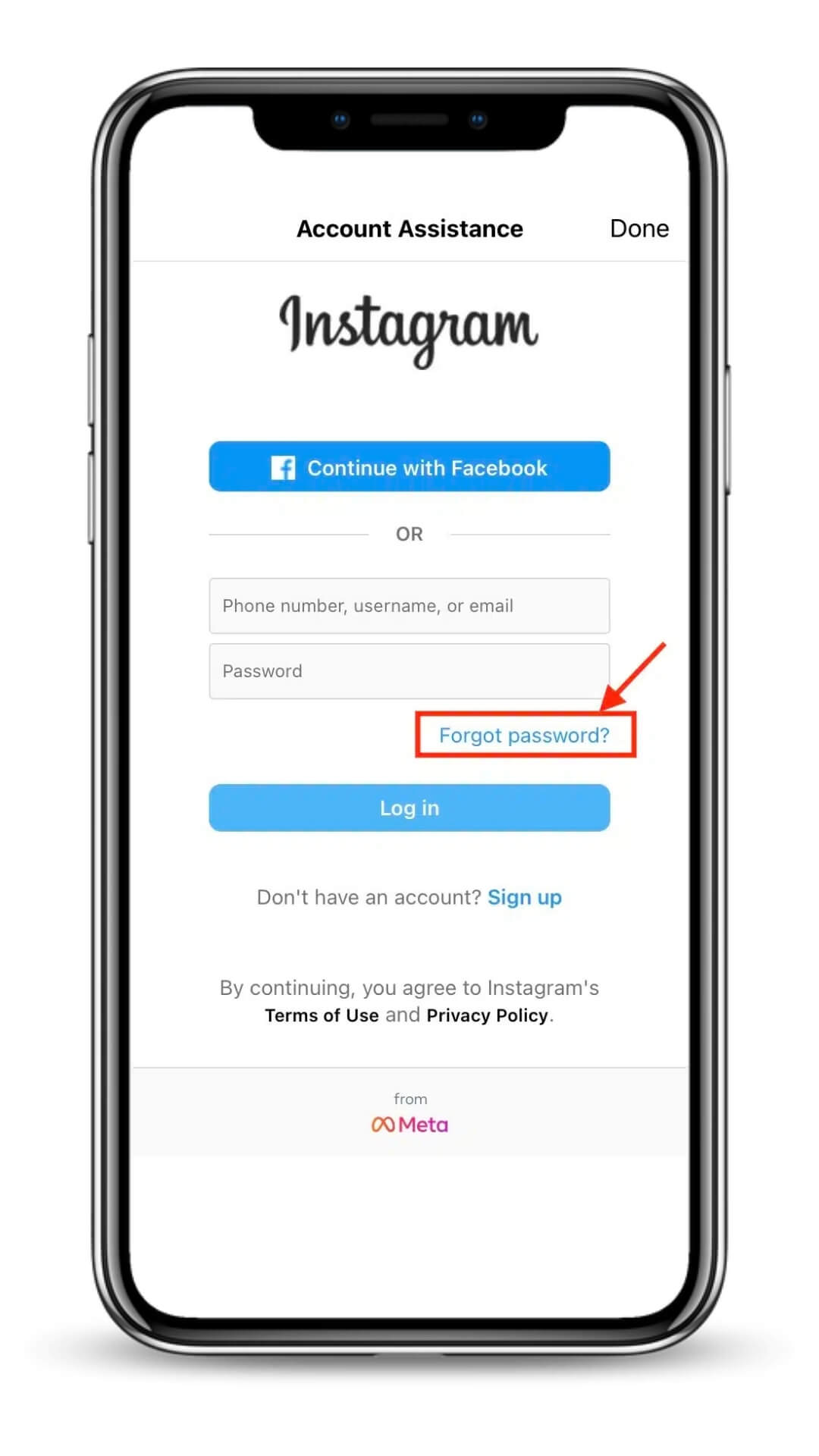 hacked instagram account recovery step-using forgot password option-1