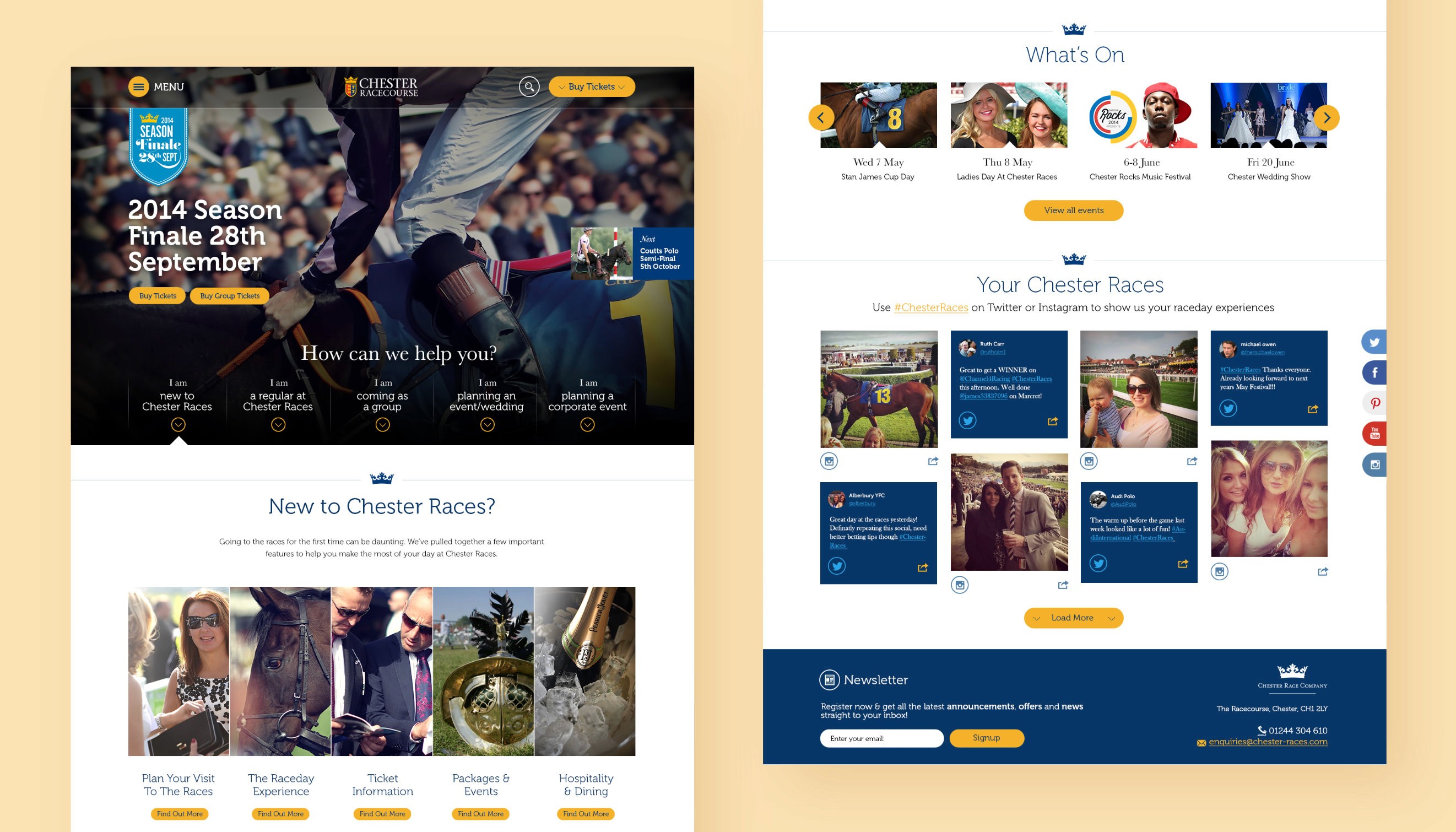 Chester Races homepage design