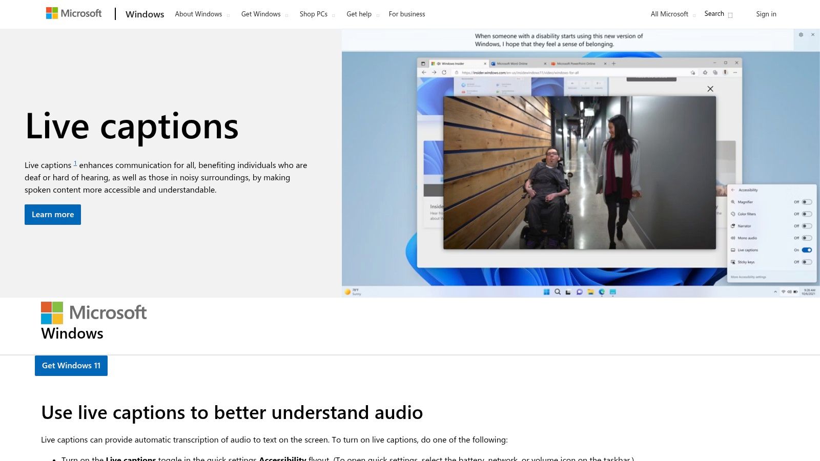Windows 11 Live Captions