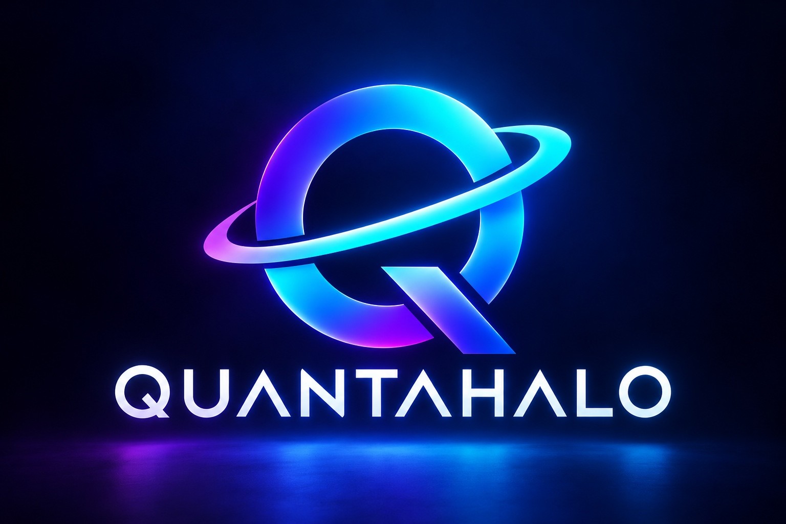 QuantaHalo glowing Q logo and wordmark