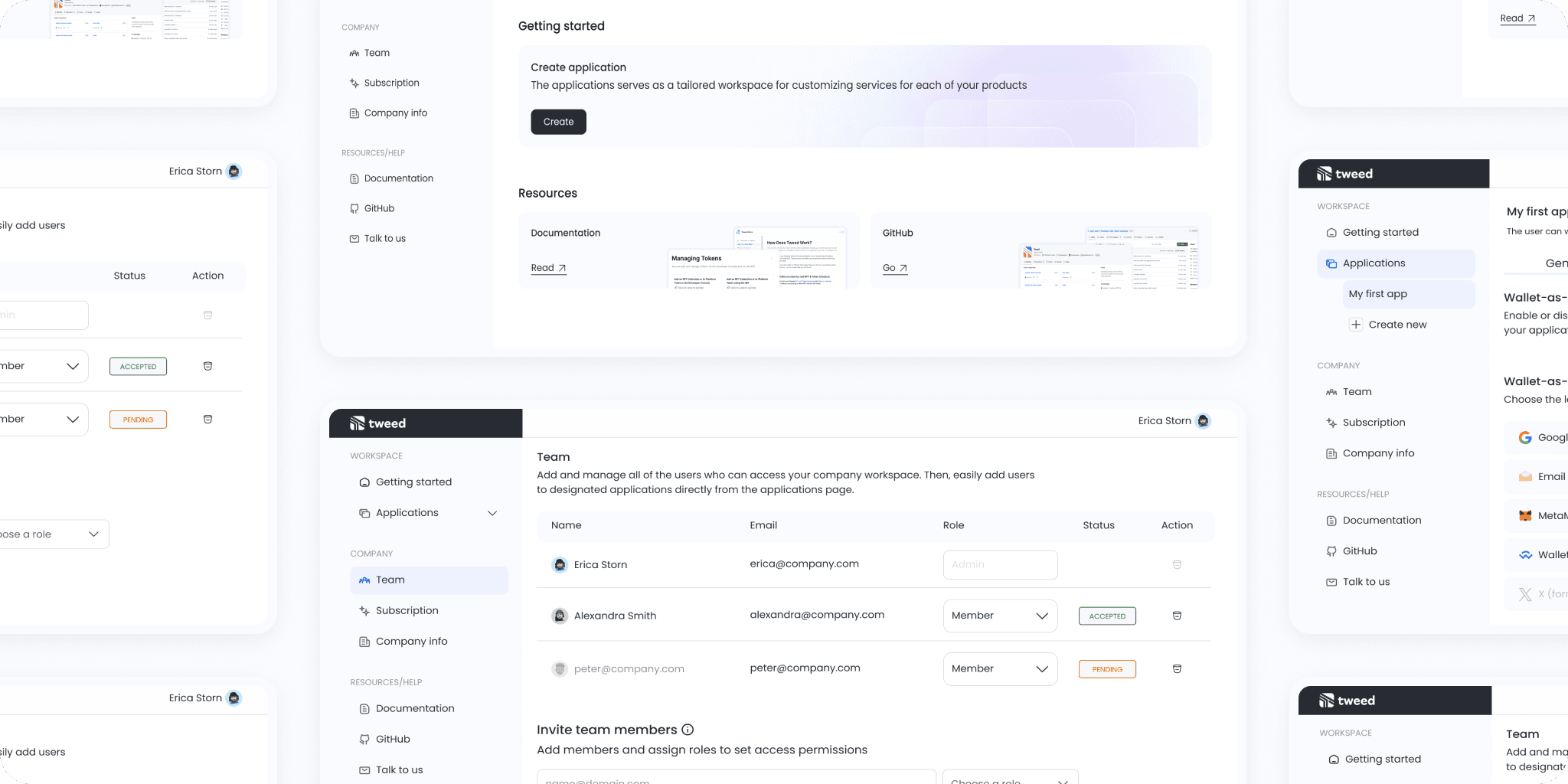 screenshots of tweed Developer Console