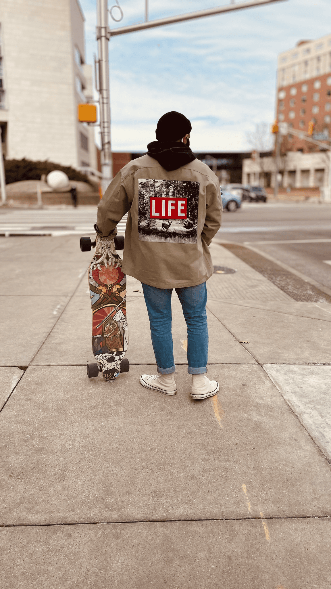 A young man riding a bicycle