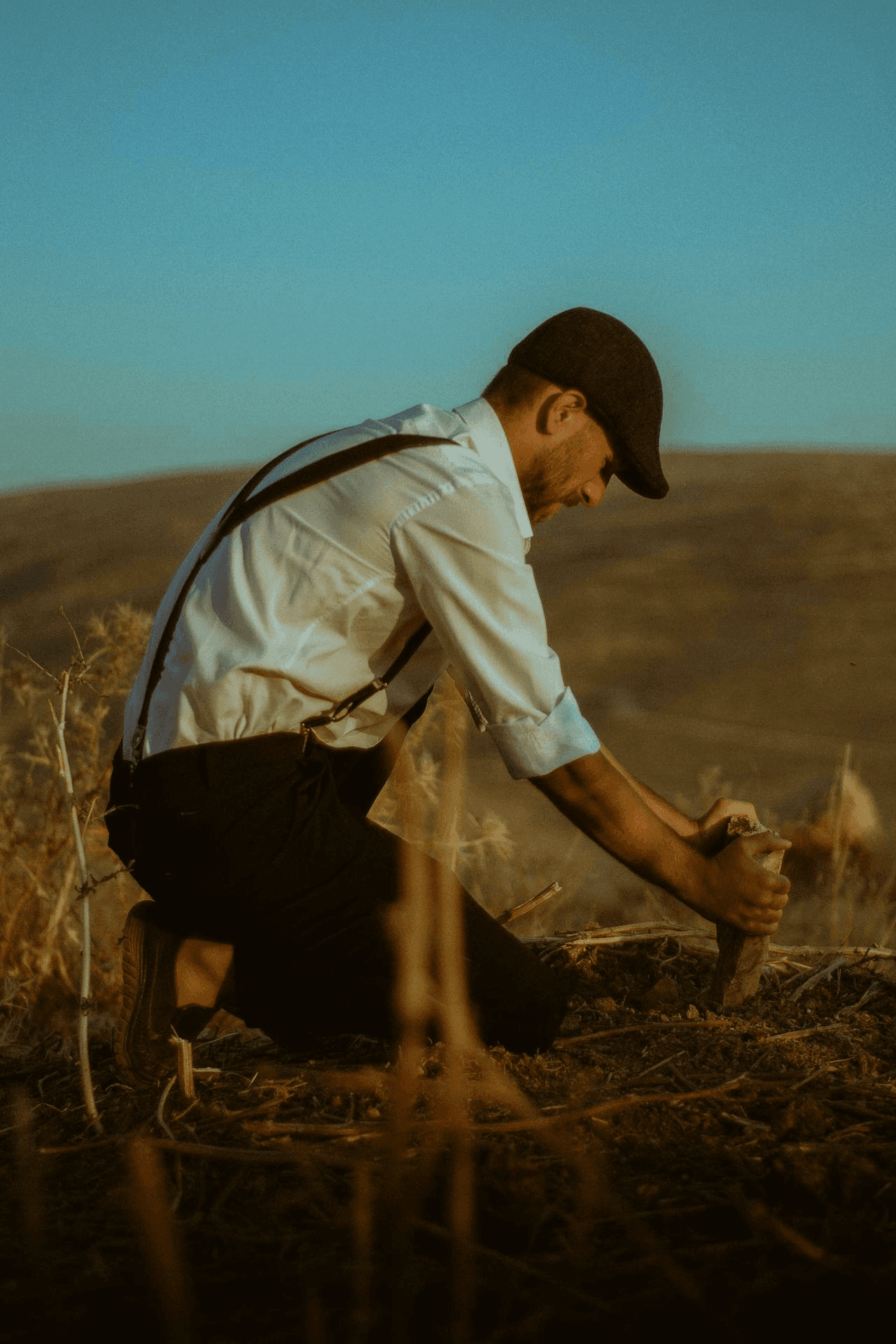 A man working in a field