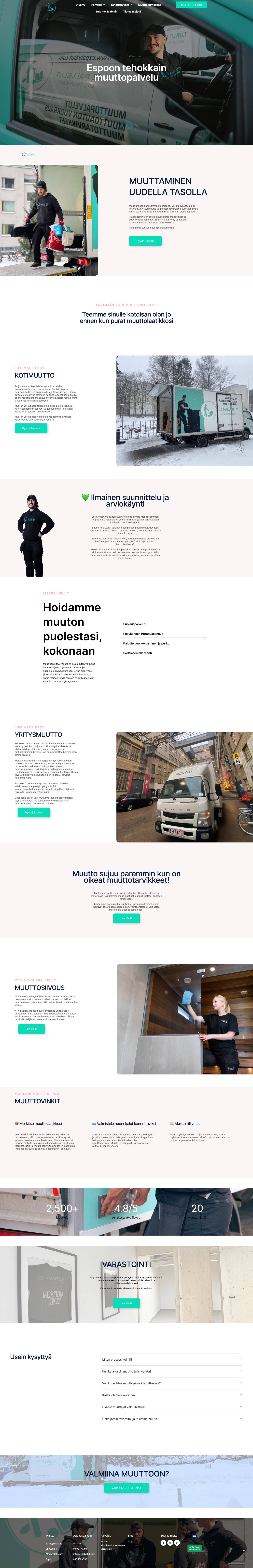 Homepage of EZ Palvelut vol. 2