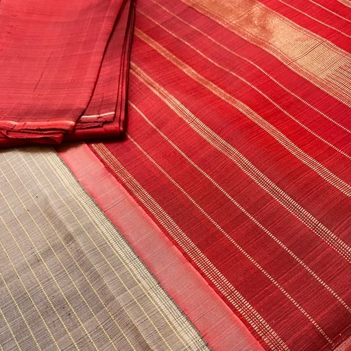 Antique Gold Striped Kanchivaram Silk Saree