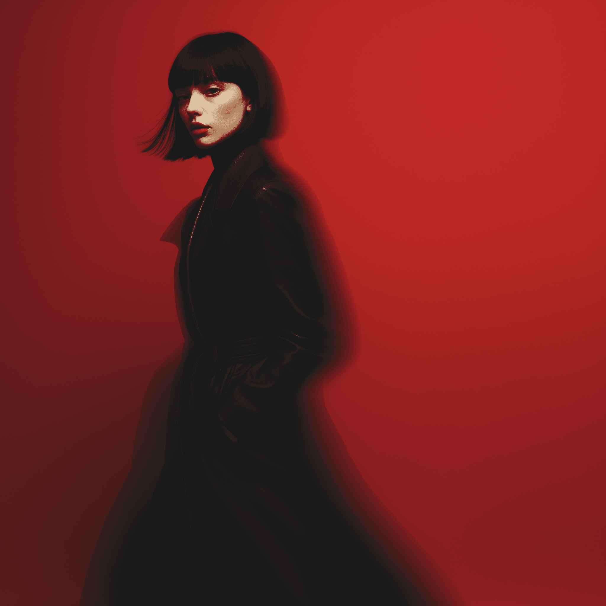 Black cosmetic product bottle against a dark background